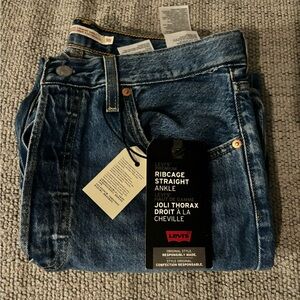 Levi's Ribcage Straight Ankle style jeans, size 30. Never worn, with tags.